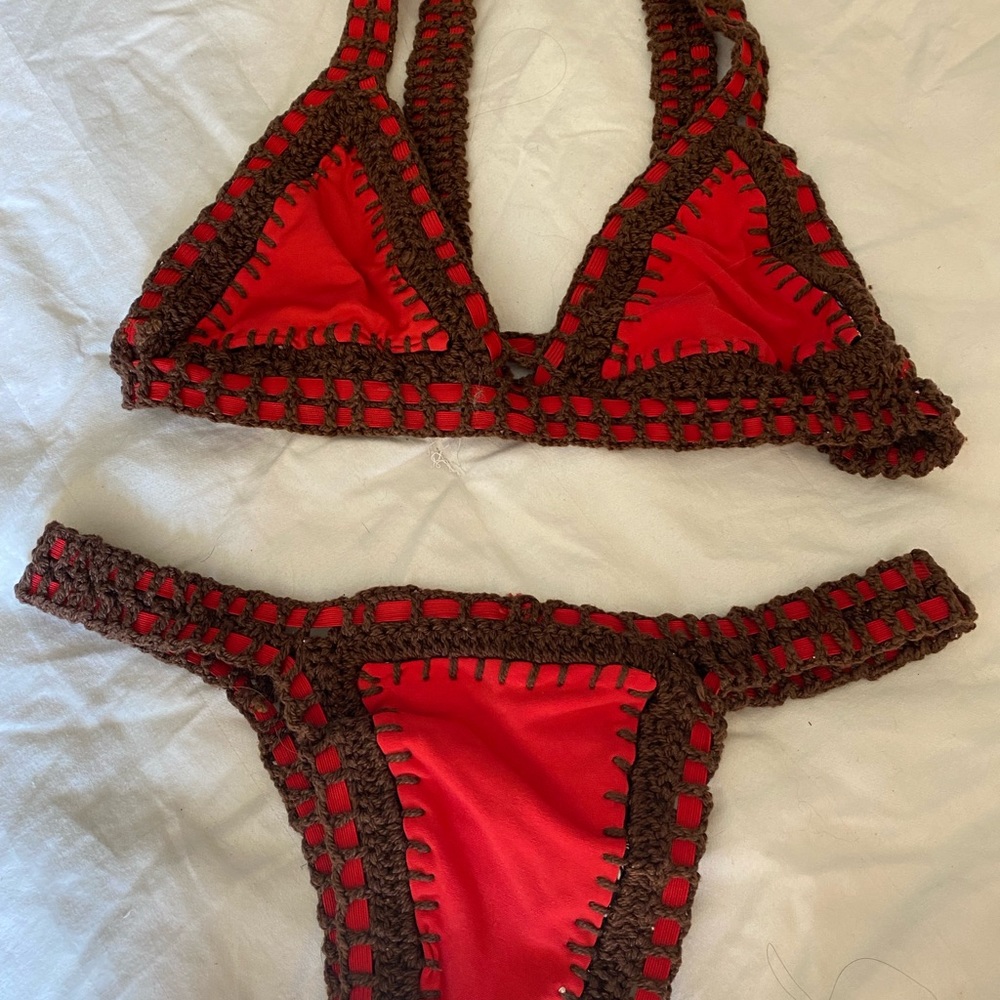 Double sided handmade on of kind Brazilian bikini with alot of stretch (new)